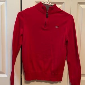 Vineyard vines quarter zip red sweater size M 12-14